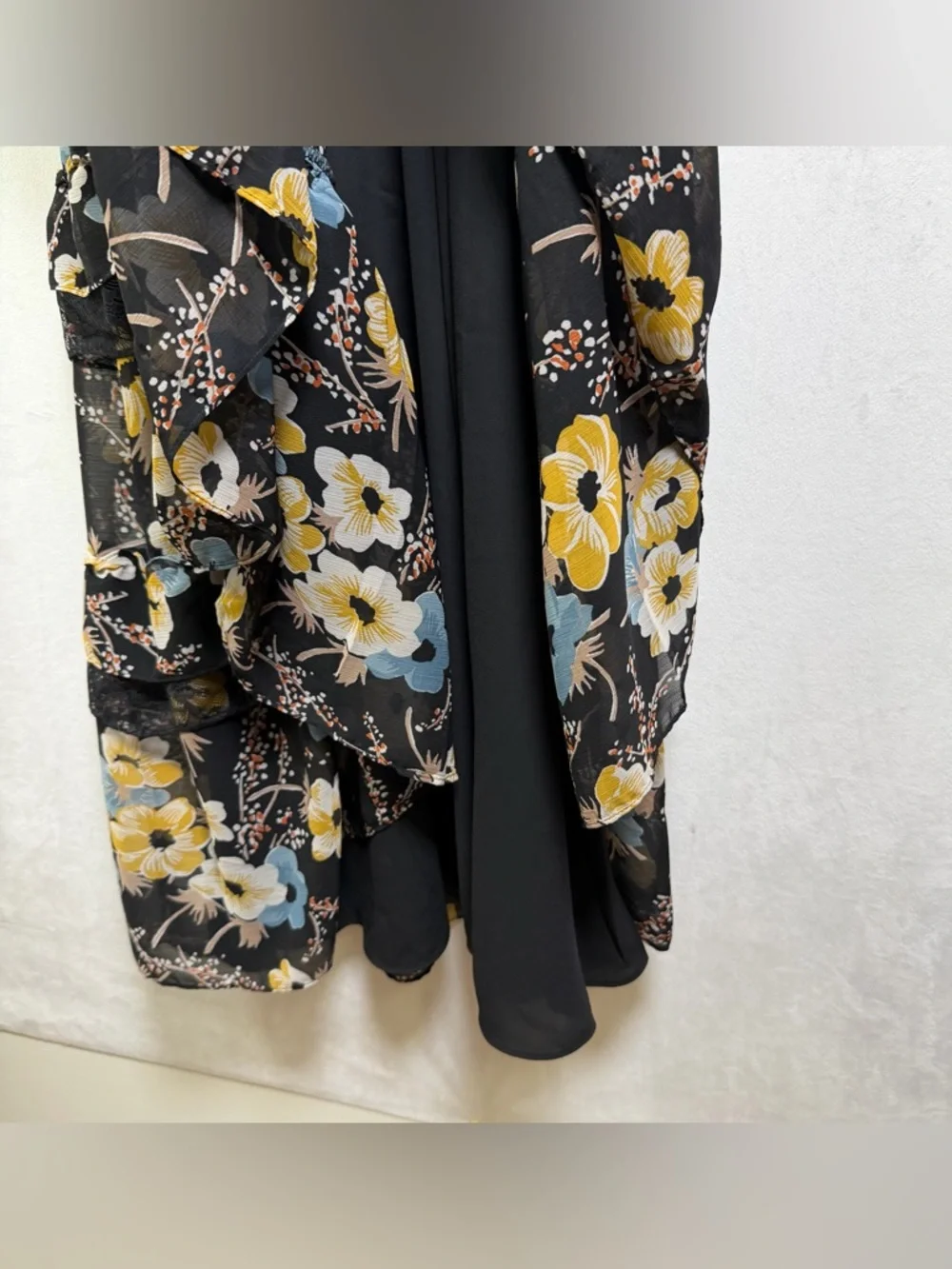 Ralph Lauren Women’s Floral Tiered Georgette Gown Sz 16 Romantic Lace Trim - Picture 5 of 15